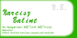 narcisz balint business card